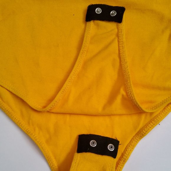 Casual Yellow Striped top BodySuit - Picture 2 of 4